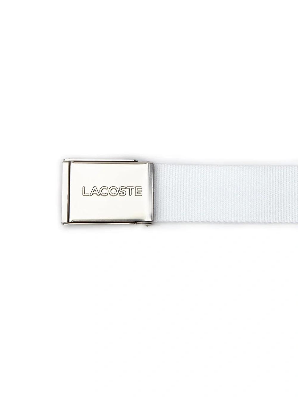 Lacoste white belt with green crocodile logo
